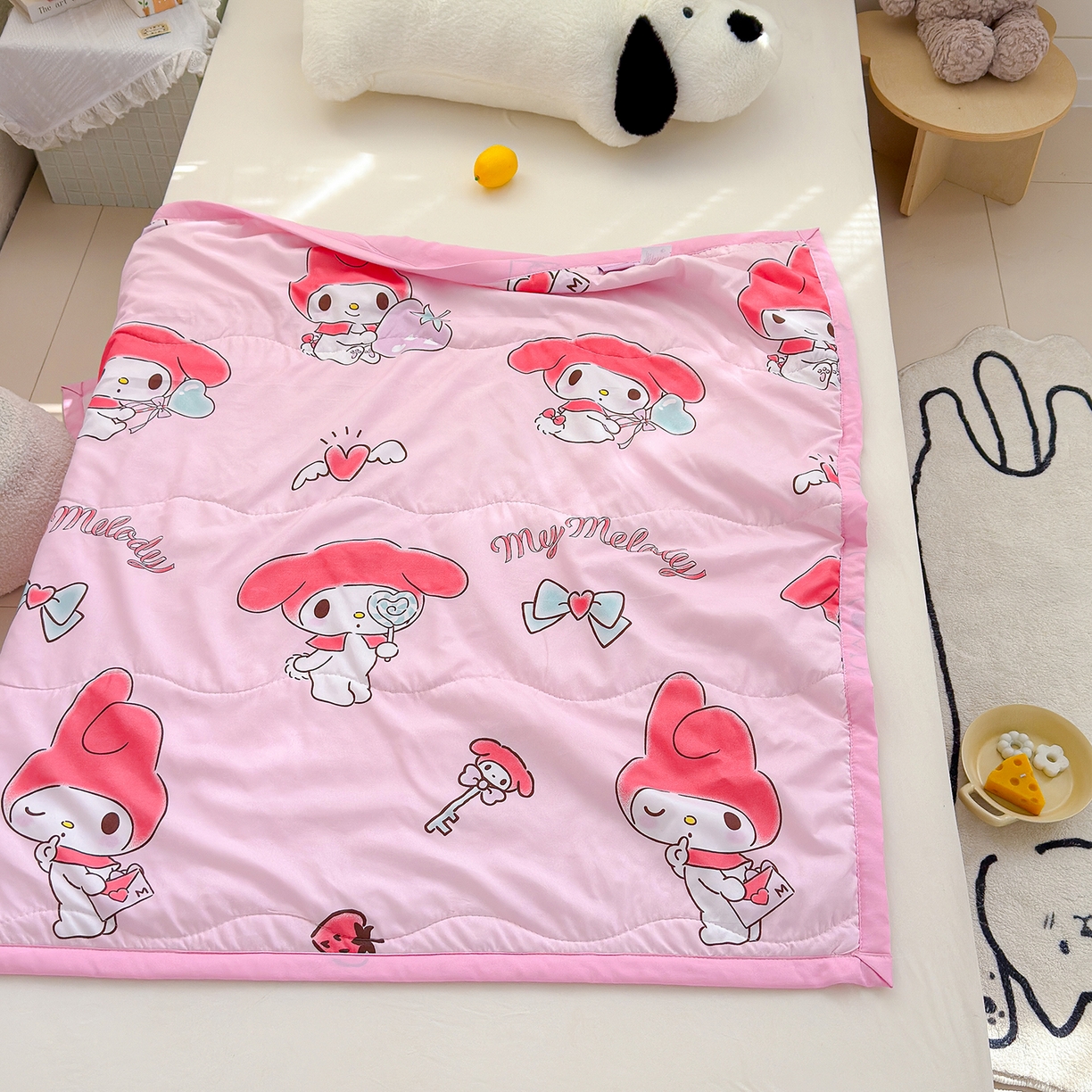 91家纺网 家纺一手货源 找家纺 沁童儿童用品店 2026新款三丽鸥儿童被 粉色兔兔