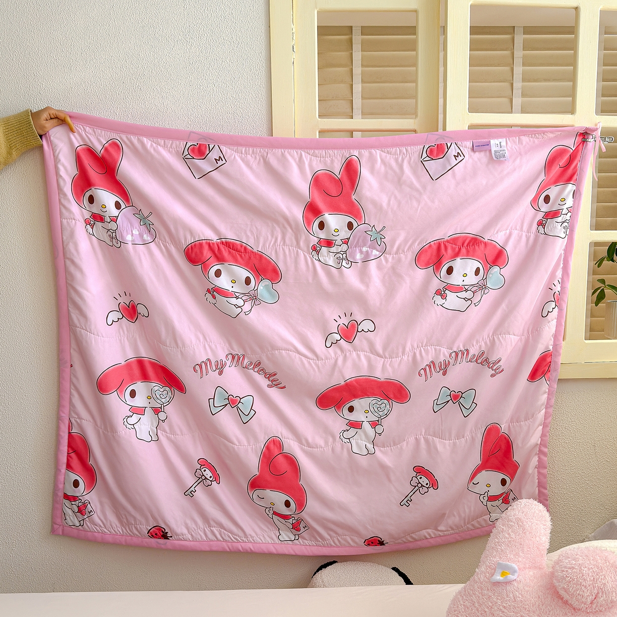 91家纺网 家纺一手货源 找家纺 沁童儿童用品店 2026新款三丽鸥儿童被 粉色兔兔