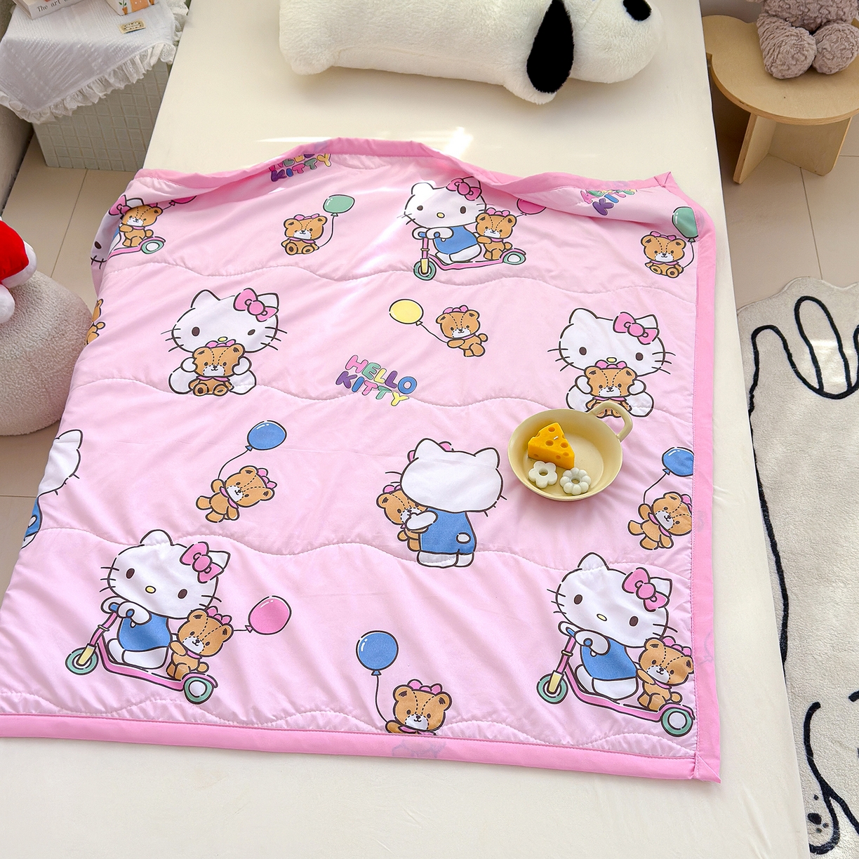 91家纺网 家纺一手货源 找家纺 沁童儿童用品店 2026新款三丽鸥儿童被 粉色小猫