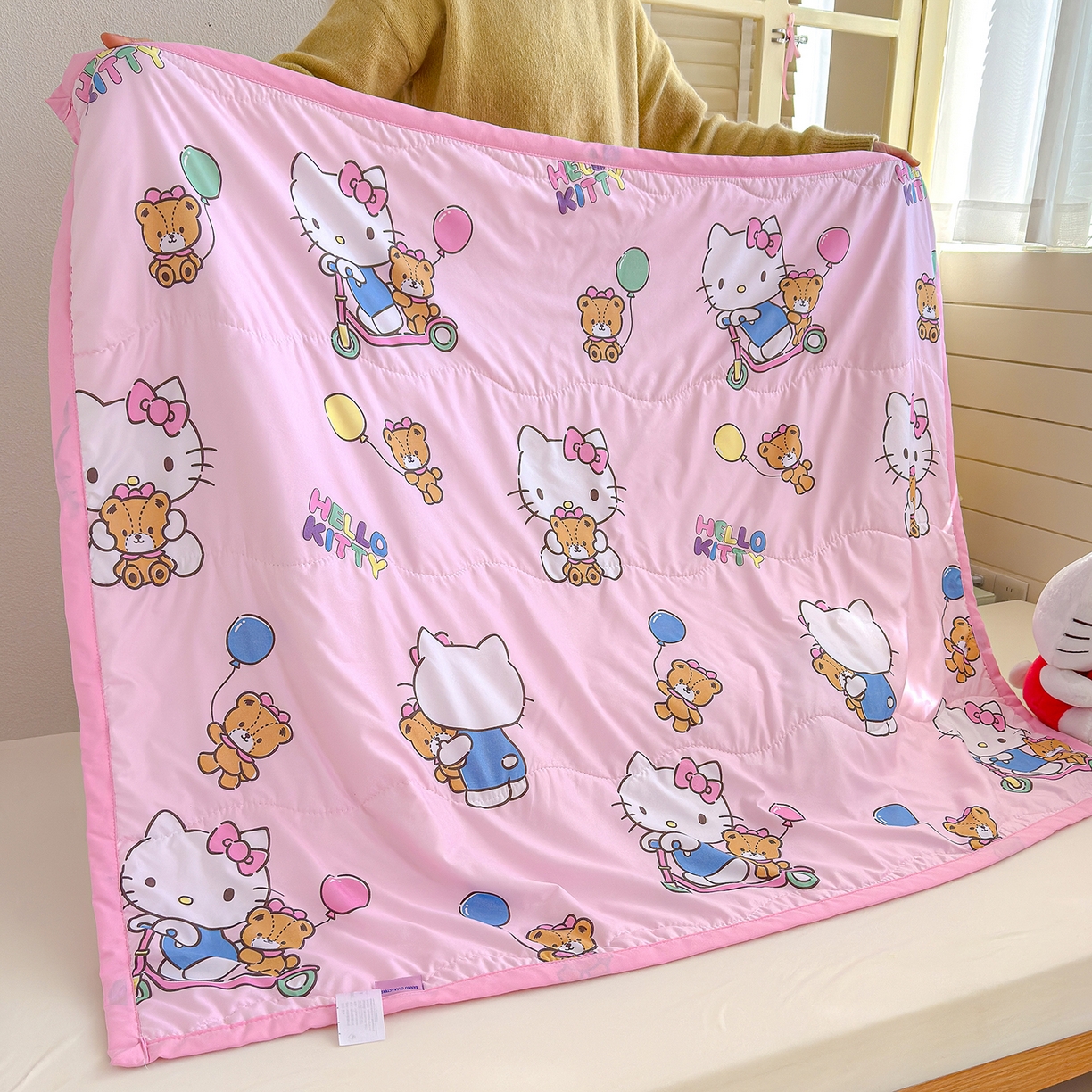 91家纺网 家纺一手货源 找家纺 沁童儿童用品店 2026新款三丽鸥儿童被 粉色小猫