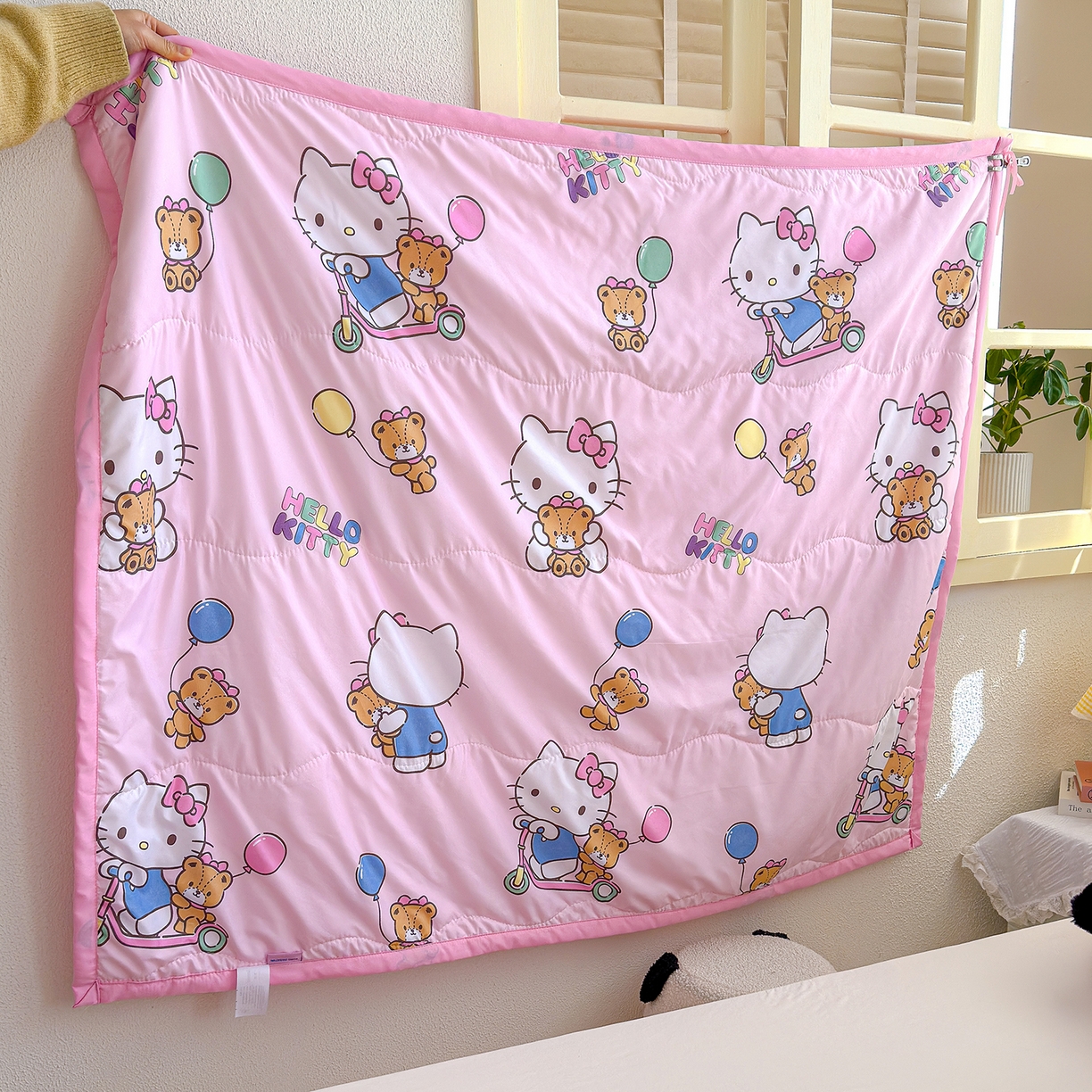 91家纺网 家纺一手货源 找家纺 沁童儿童用品店 2026新款三丽鸥儿童被 粉色小猫