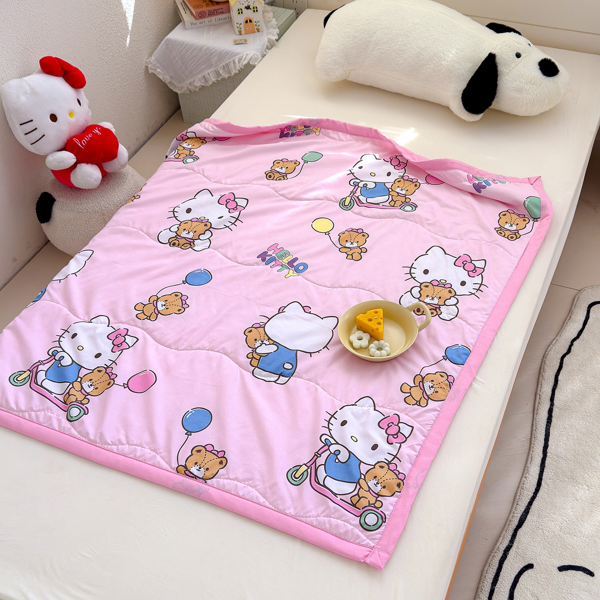 91家纺网 家纺一手货源 找家纺 沁童儿童用品店 2026新款三丽鸥儿童被 粉色小猫