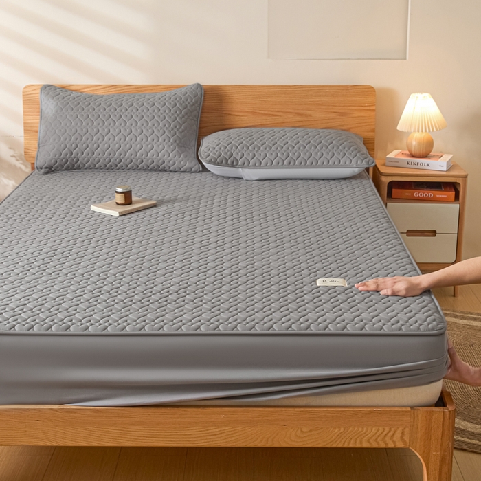 曼陀罗 2026新款A类母婴级新疆棉花夹棉防水单床笠 床笠单件-倾心 倾心-深灰