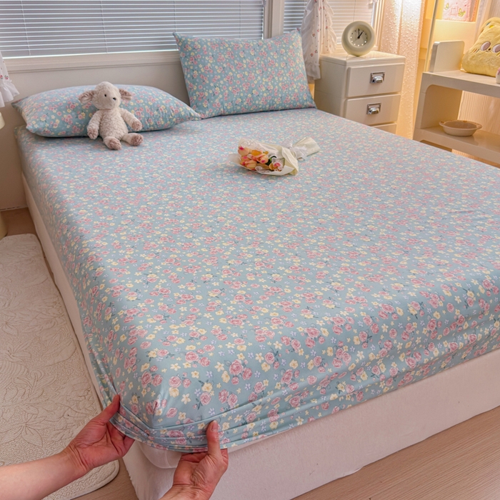 91家纺网 家纺一手货源 找家纺 （总）爱多多家居 2026春夏新款水洗古棉单床笠 床笠三件套