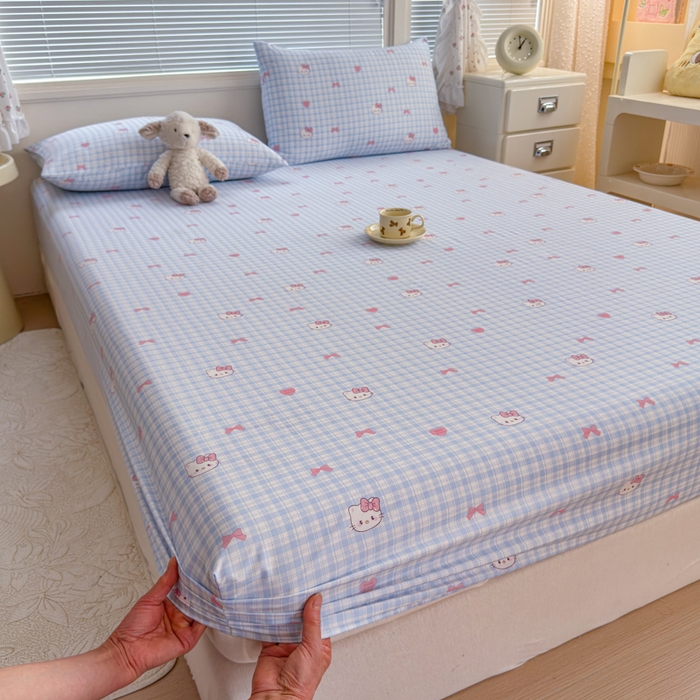 91家纺网 家纺一手货源 找家纺 （总）爱多多家居 2026春夏新款水洗古棉单床笠 床笠三件套