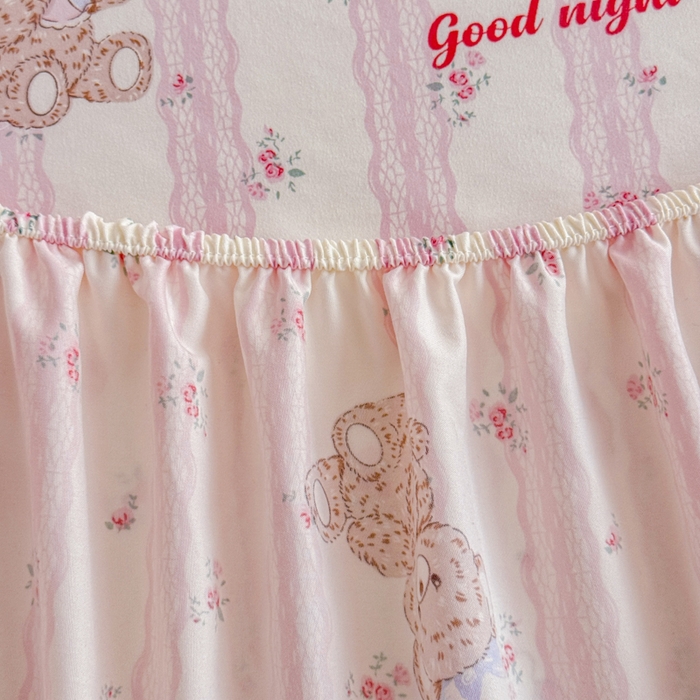 91家纺网 家纺一手货源 找家纺 爱多多家居 2026春夏新款水洗古棉单床笠 床笠三件套 床笠-晚安熊