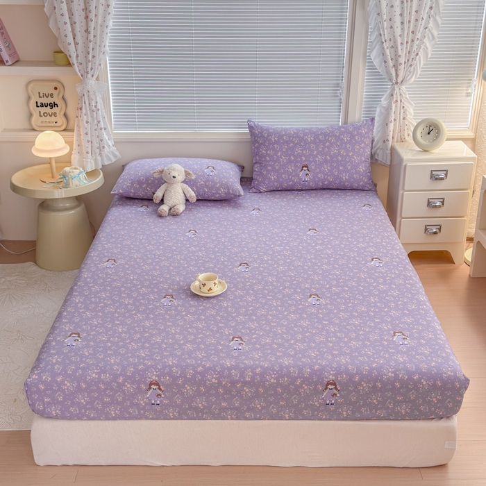 91家纺网 家纺一手货源 找家纺 爱多多家居 2026春夏新款水洗古棉单床笠 床笠三件套 床笠- 伊甸花梦