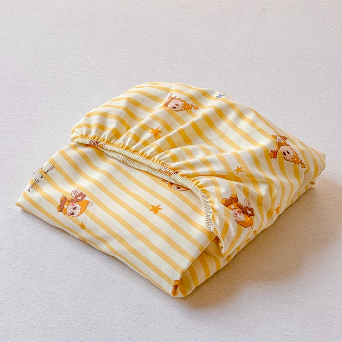 91家纺网 家纺一手货源 找家纺 爱多多家居 2026春夏新款水洗古棉单床笠 床笠三件套 床笠-星星人