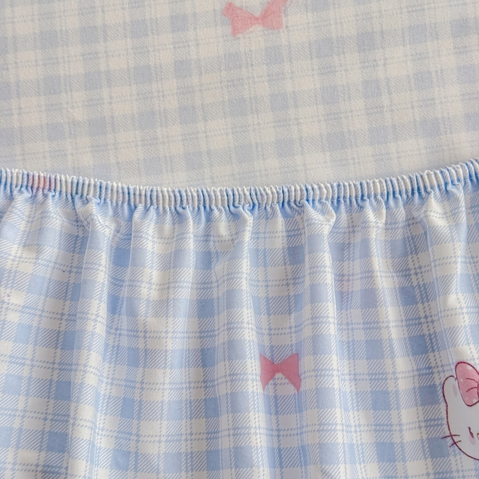 91家纺网 家纺一手货源 找家纺 爱多多家居 2026春夏新款水洗古棉单床笠 床笠三件套 床笠-云格粉结