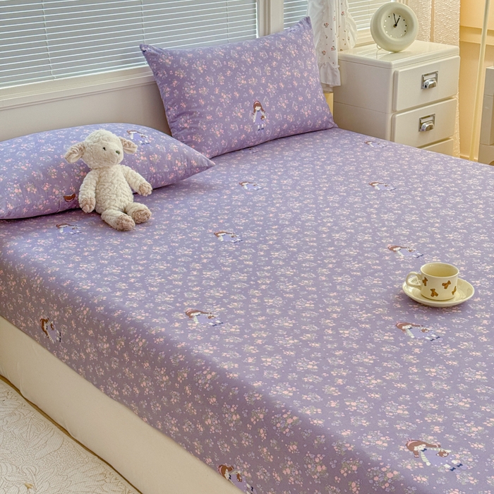 91家纺网 家纺一手货源 找家纺 爱多多家居 2026春夏新款水洗古棉单床笠 床笠三件套 床笠- 伊甸花梦