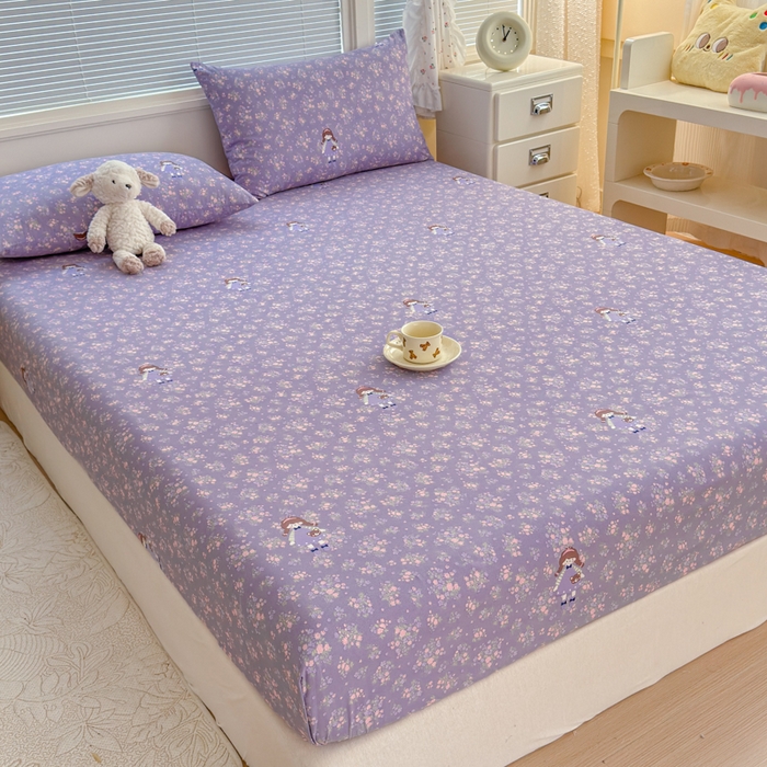 91家纺网 家纺一手货源 找家纺 爱多多家居 2026春夏新款水洗古棉单床笠 床笠三件套 床笠- 伊甸花梦