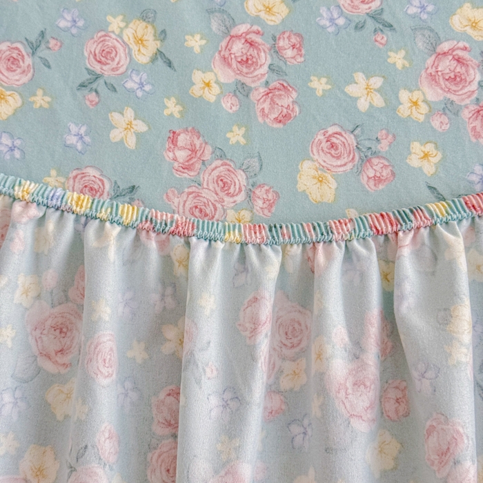 91家纺网 家纺一手货源 找家纺 爱多多家居 2026春夏新款水洗古棉单床笠 床笠三件套 床笠-薄荷玫瑰