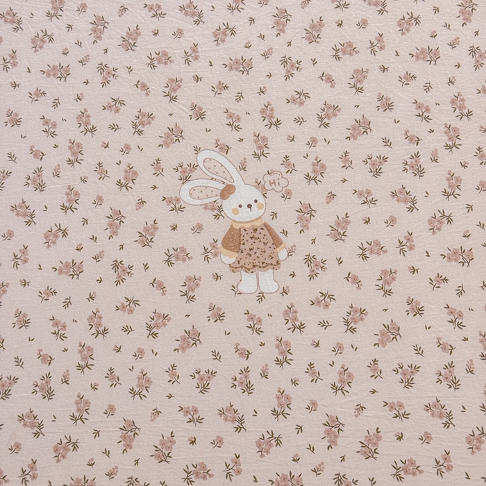 91家纺网 家纺一手货源 找家纺 爱多多家居 2026春夏新款水洗古棉单床笠 床笠三件套 床笠-碎花小兔