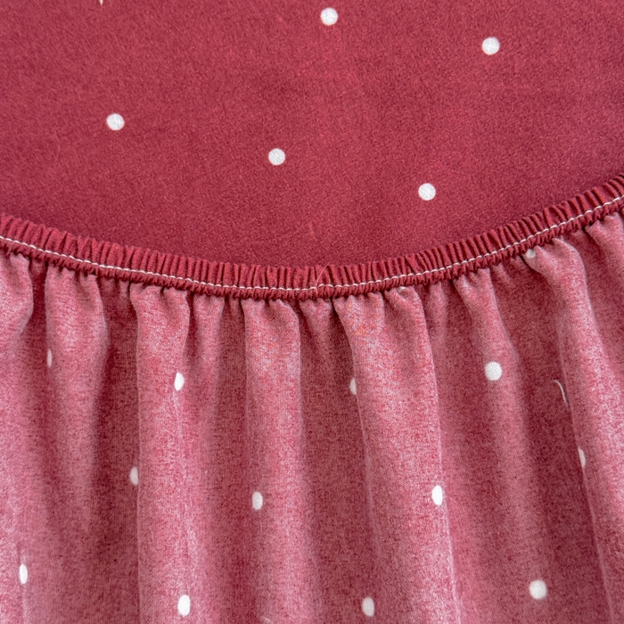 91家纺网 家纺一手货源 找家纺 爱多多家居 2026春夏新款水洗古棉单床笠 床笠三件套 床笠-酒红波点