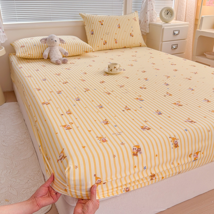 爱多多家居 2026春夏新款水洗古棉单床笠 床笠三件套 床笠-星星人