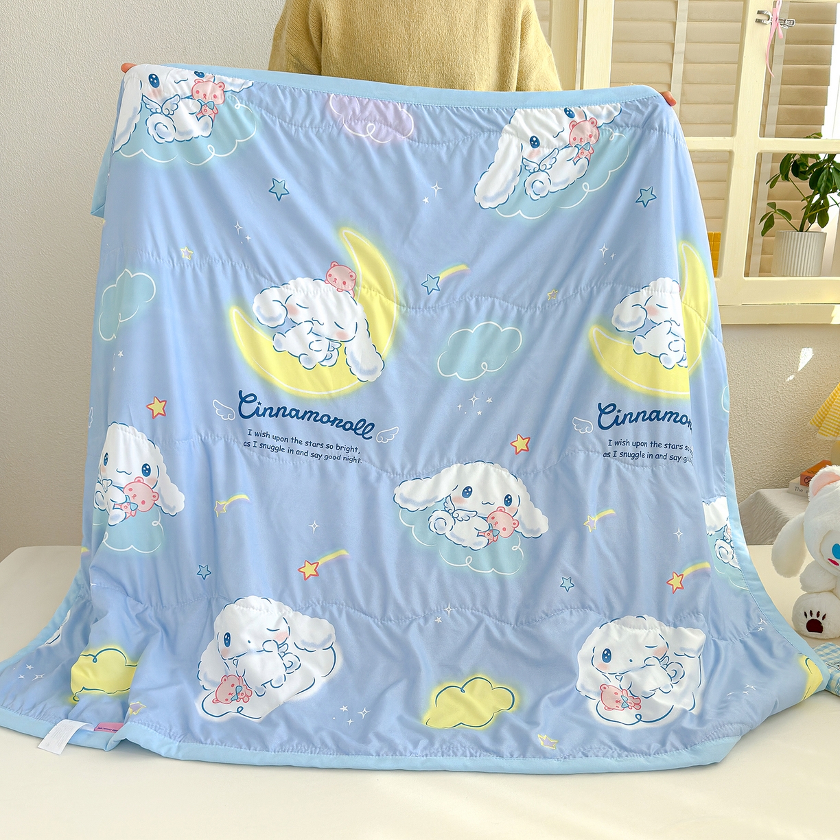 91家纺网 家纺一手货源 找家纺 沁童儿童用品店 2026新款三丽鸥儿童被 蓝色小兔