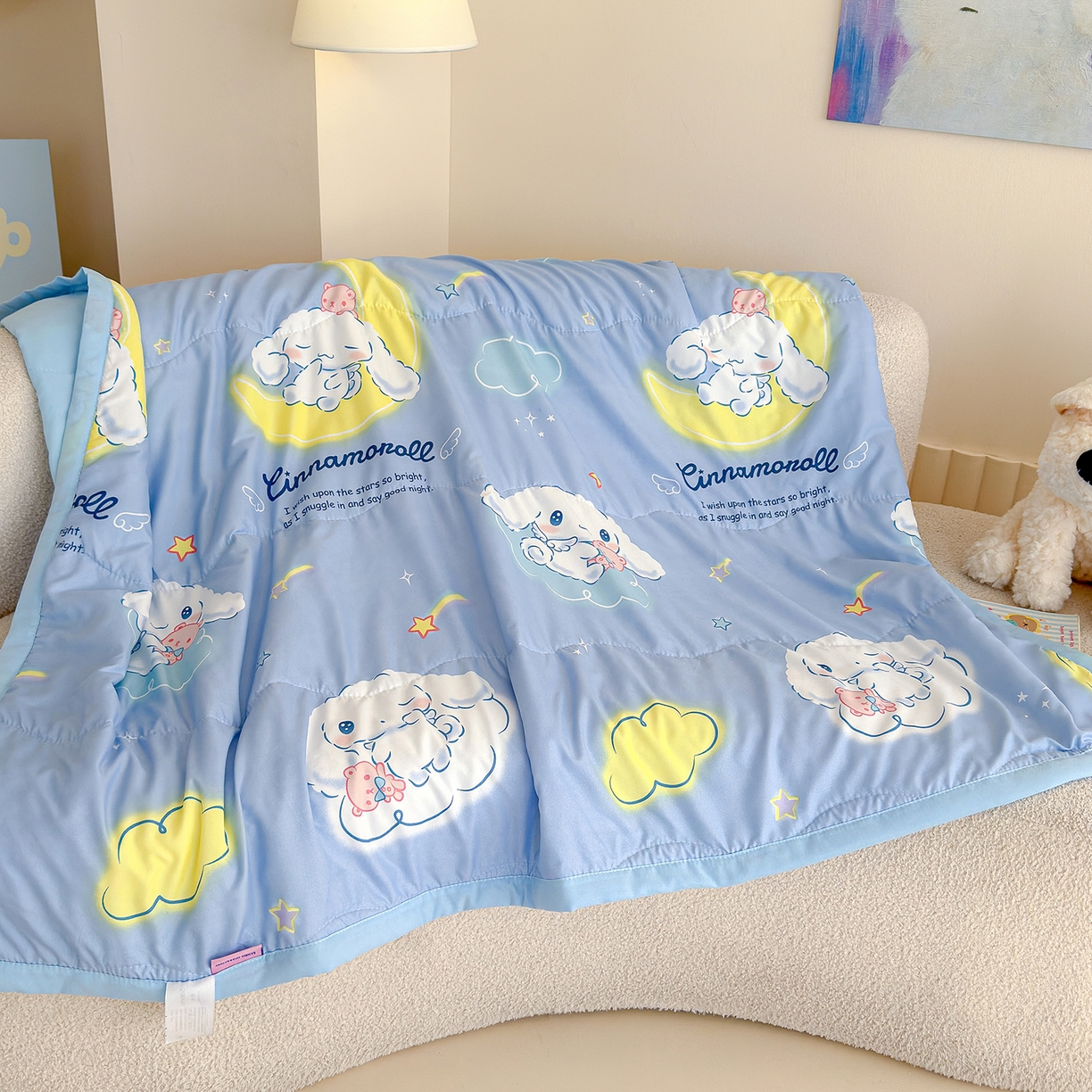 91家纺网 家纺一手货源 找家纺 沁童儿童用品店 2026新款三丽鸥儿童被 蓝色小兔