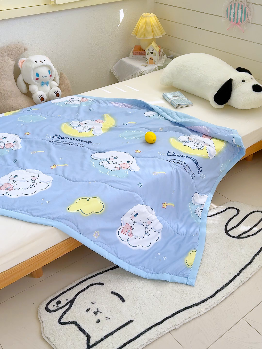 91家纺网 家纺一手货源 找家纺 沁童儿童用品店 2026新款三丽鸥儿童被 蓝色小兔