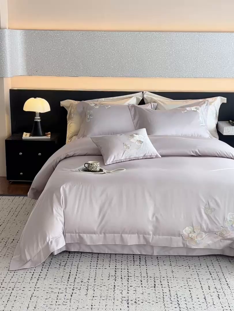 91家纺网 家纺一手货源 找家纺 （总）蒂爵 2026新款高支天丝棉四件套 流光蝶影系列