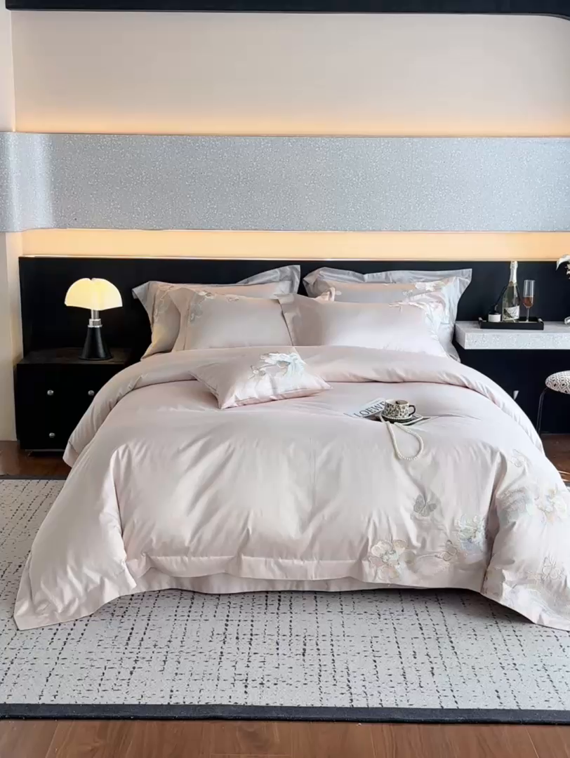 91家纺网 家纺一手货源 找家纺 蒂爵 2026新款高支天丝棉四件套 香芋紫