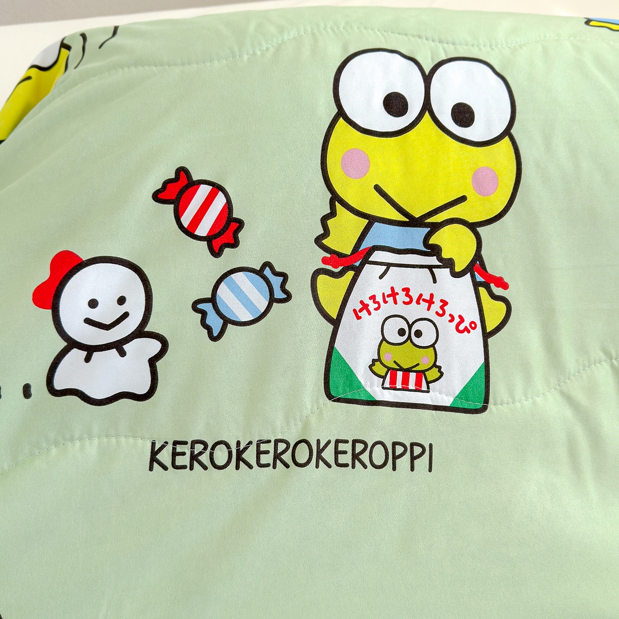 91家纺网 家纺一手货源 找家纺 沁童儿童用品店 2026新款三丽鸥儿童被 绿色青蛙