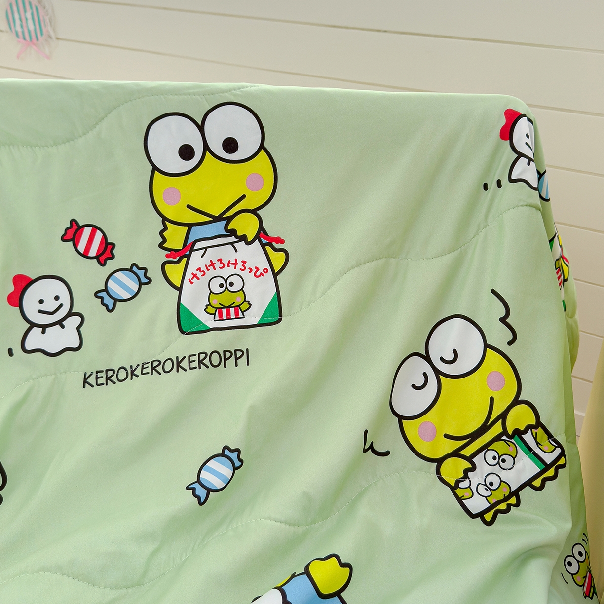 91家纺网 家纺一手货源 找家纺 沁童儿童用品店 2026新款三丽鸥儿童被 绿色青蛙