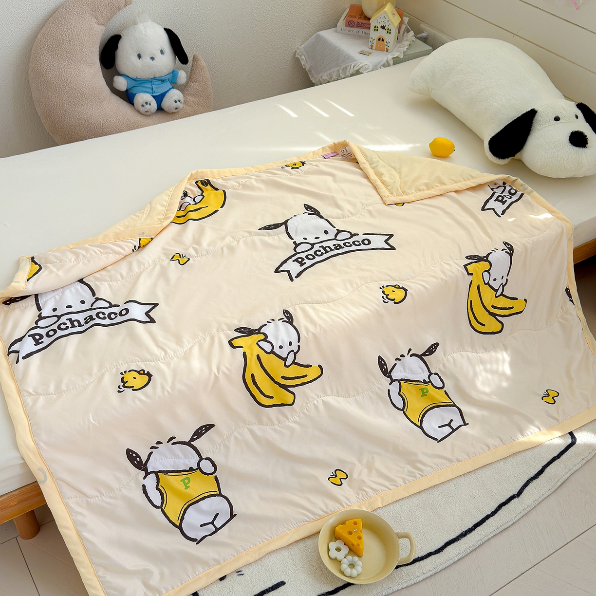 91家纺网 家纺一手货源 找家纺 沁童儿童用品店 2026新款三丽鸥儿童被 香蕉小狗