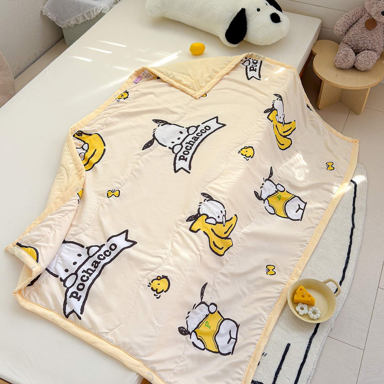 91家纺网 家纺一手货源 找家纺 沁童儿童用品店 2026新款三丽鸥儿童被 香蕉小狗