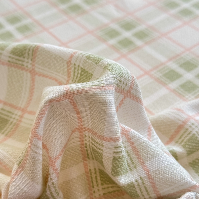 91家纺网 家纺一手货源 找家纺 爱多多家居 2026春夏新款水洗古棉枕套 格子熊