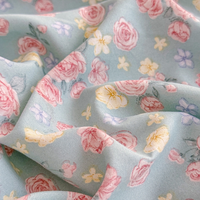 91家纺网 家纺一手货源 找家纺 爱多多家居 2026春夏新款水洗古棉枕套 薄荷玫瑰