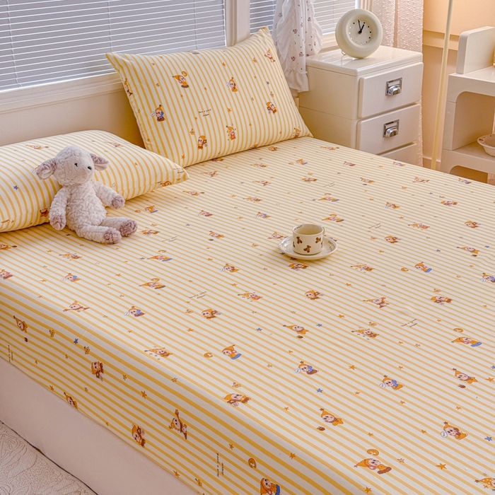 91家纺网 家纺一手货源 找家纺 爱多多家居 2026春夏新款水洗古棉枕套 星星人