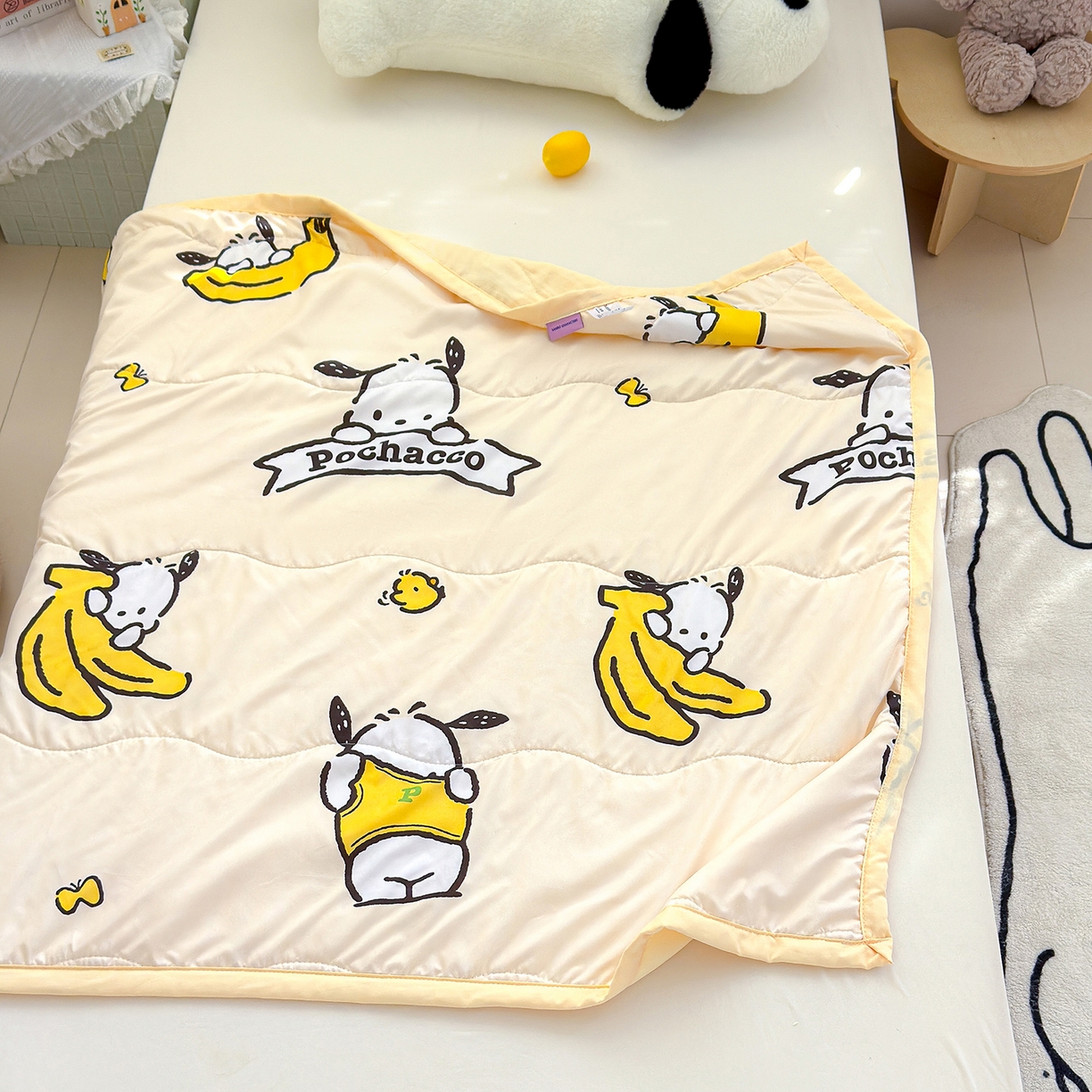 91家纺网 家纺一手货源 找家纺 沁童儿童用品店 2026新款三丽鸥儿童被 香蕉小狗