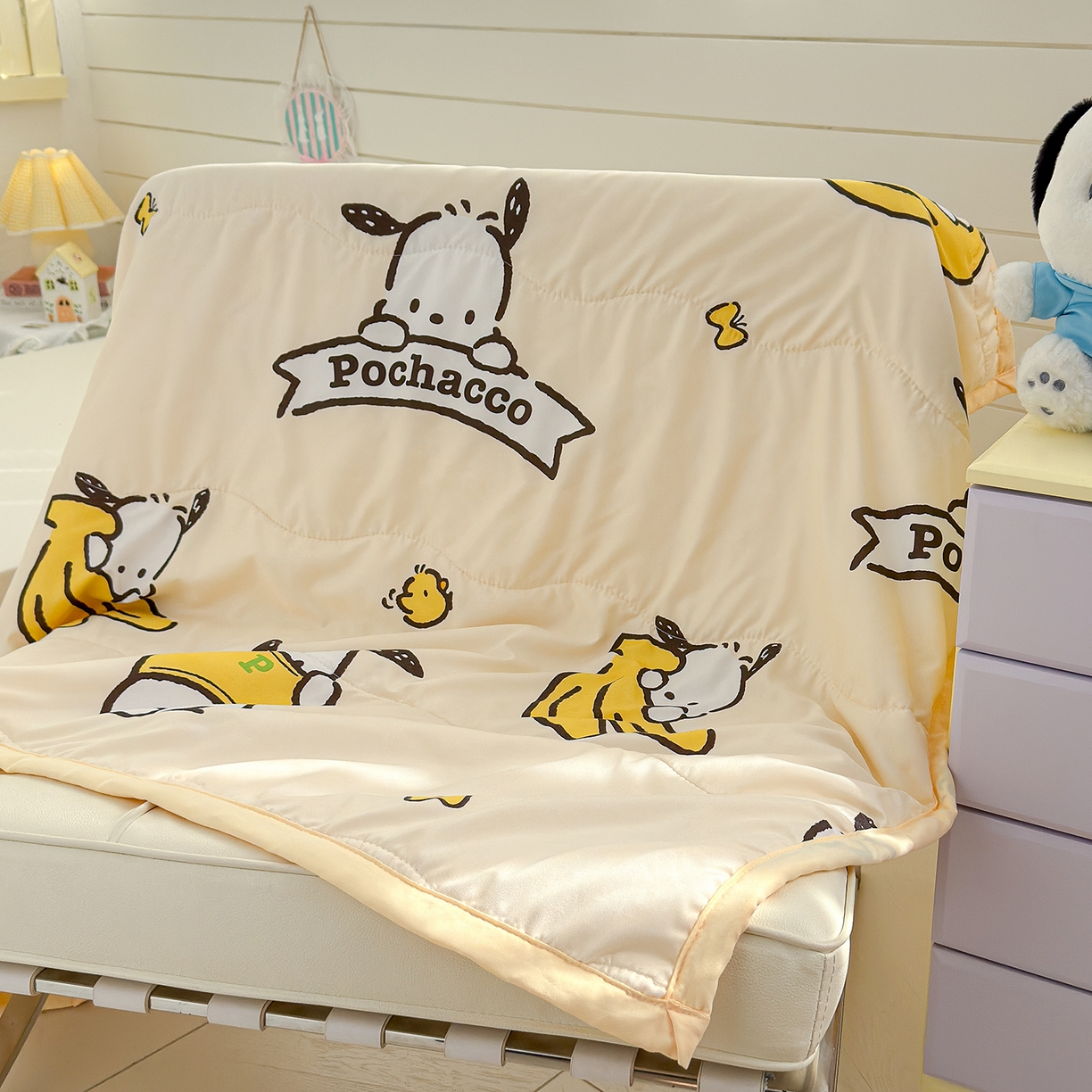 91家纺网 家纺一手货源 找家纺 沁童儿童用品店 2026新款三丽鸥儿童被 香蕉小狗