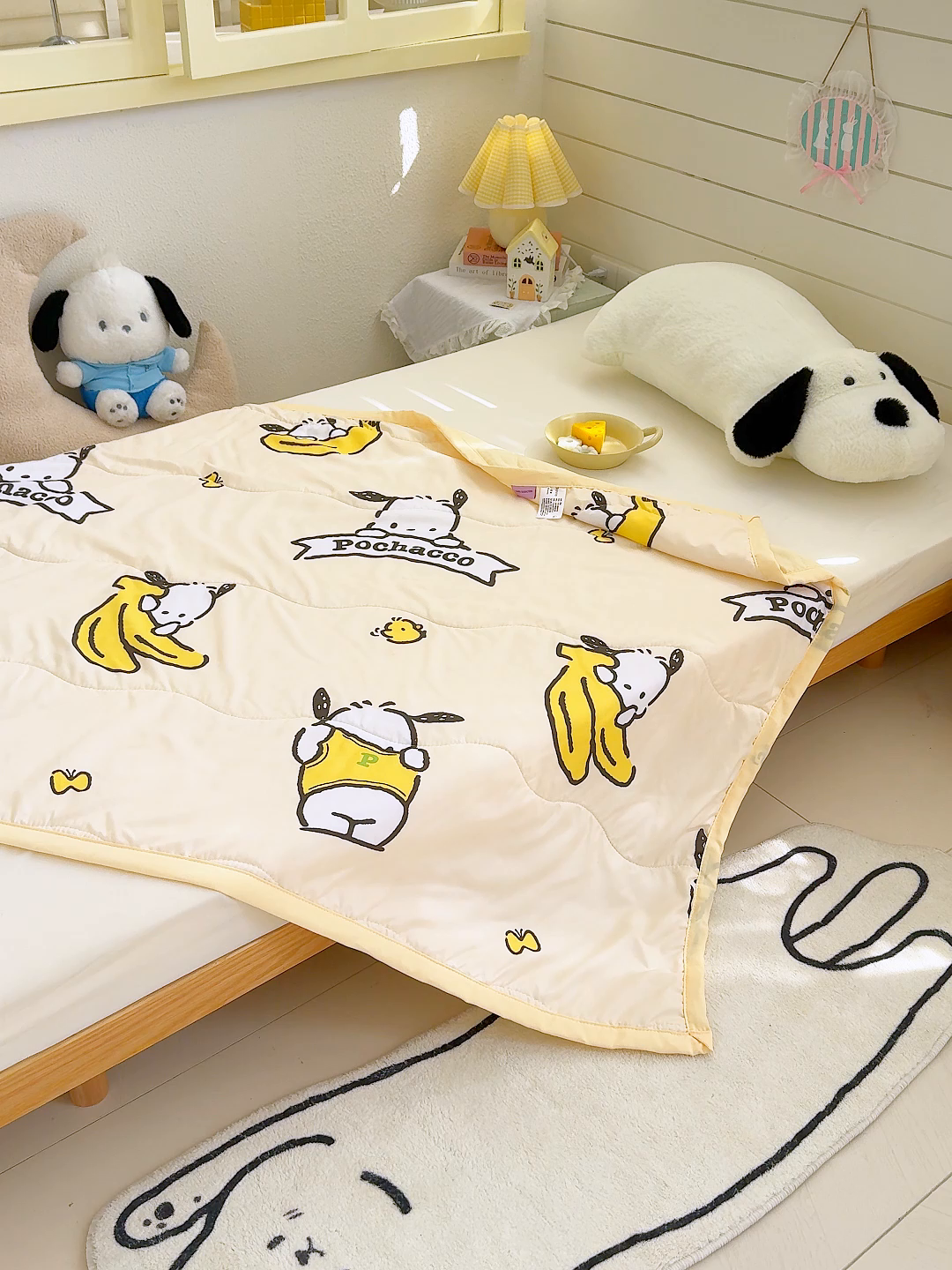 91家纺网 家纺一手货源 找家纺 沁童儿童用品店 2026新款三丽鸥儿童被 香蕉小狗