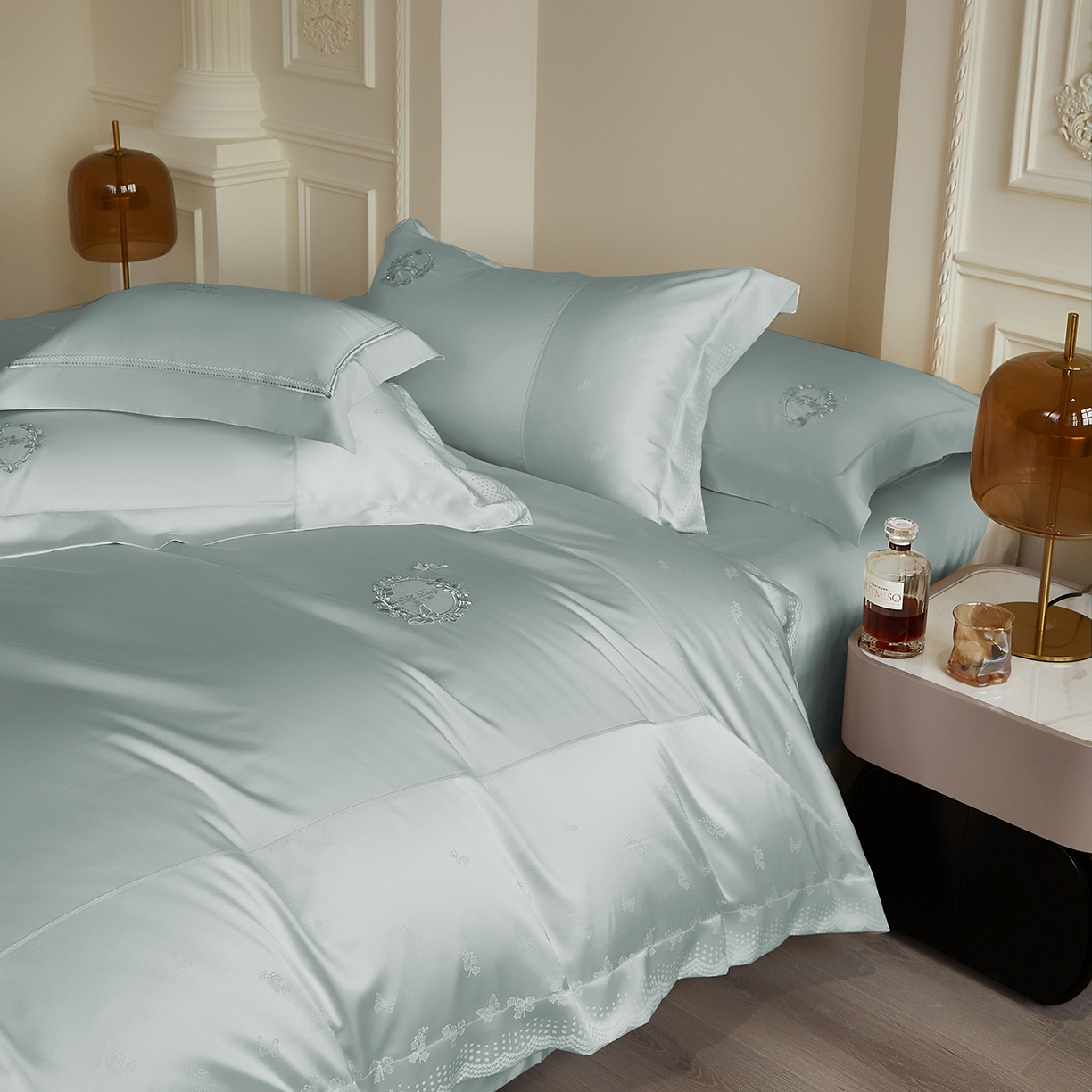 91家纺网 家纺一手货源 找家纺 （总）蒂爵 2026新款高支天丝棉四件套 铃兰甜梦系列