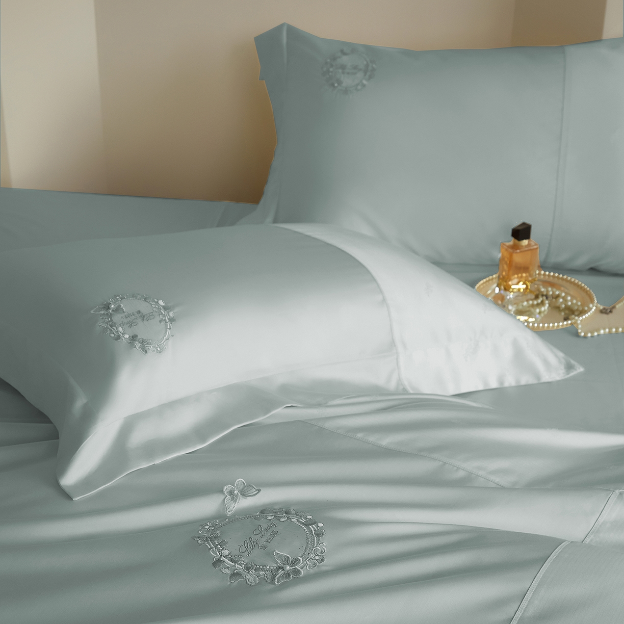 91家纺网 家纺一手货源 找家纺 （总）蒂爵 2026新款高支天丝棉四件套 铃兰甜梦系列