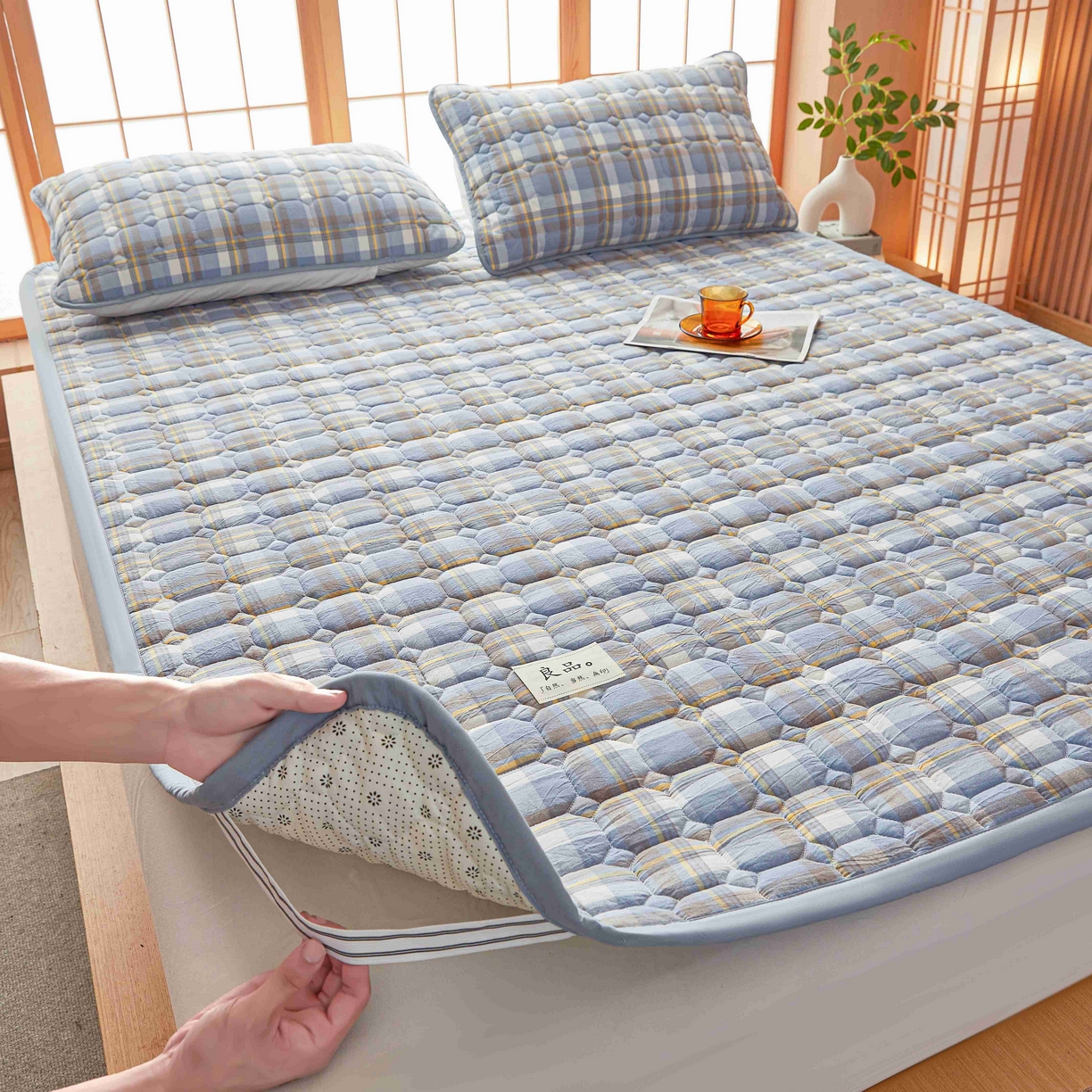 91家纺网 家纺一手货源 找家纺 （总）曼陀罗 2026新款无印风新疆棉花床垫床护垫