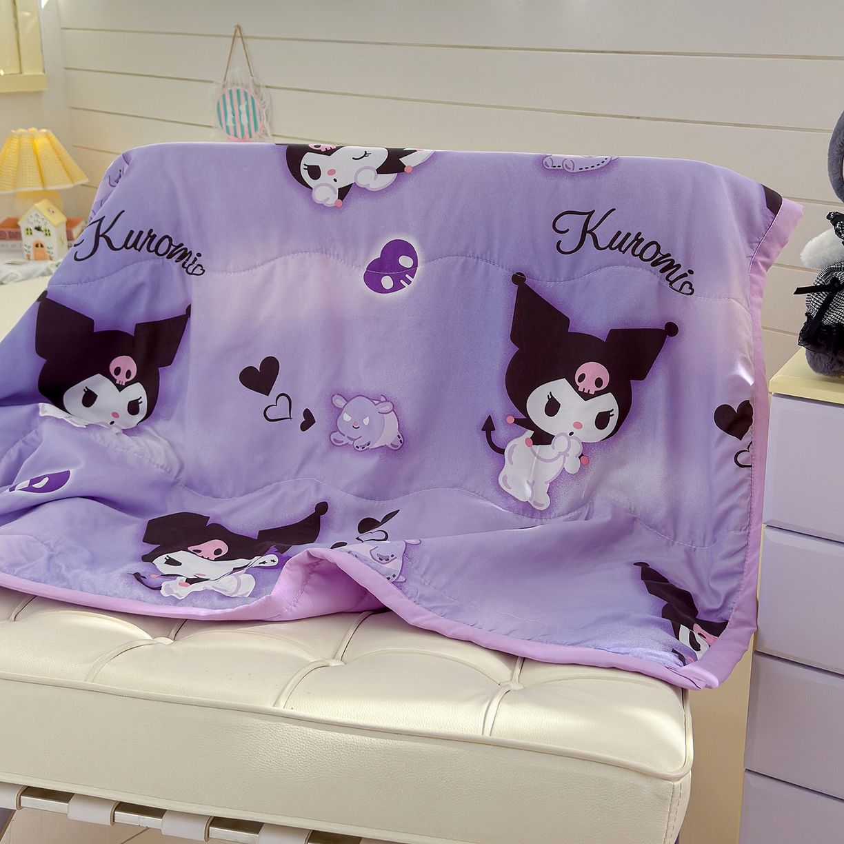 91家纺网 家纺一手货源 找家纺 沁童儿童用品店 2026新款三丽鸥儿童被 紫色小可爱