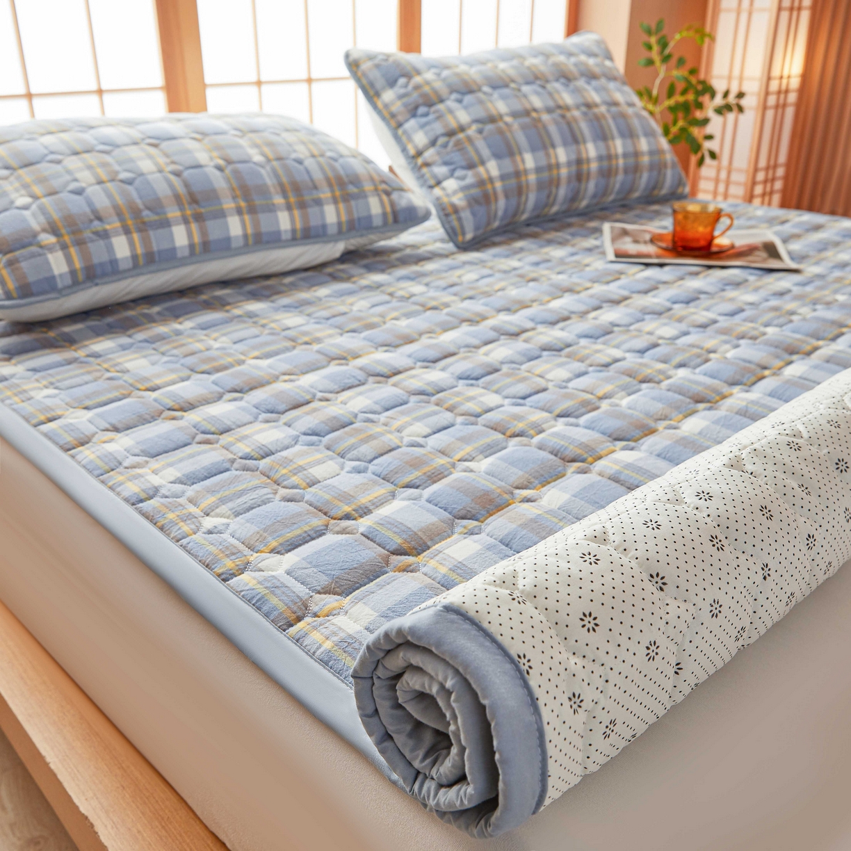 91家纺网 家纺一手货源 找家纺 （总）曼陀罗 2026新款无印风新疆棉花床垫床护垫