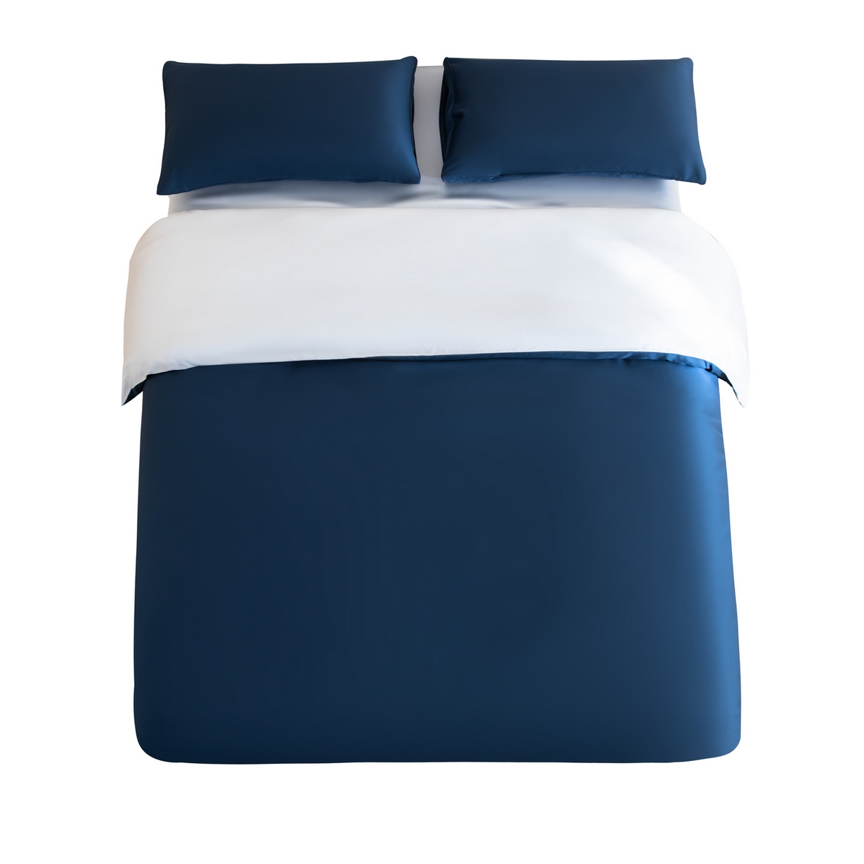 91家纺网 家纺一手货源 找家纺 眠博士 2026新款60S天丝莱赛尔纯色四件套 60S天丝套件-米亚蓝+蓝