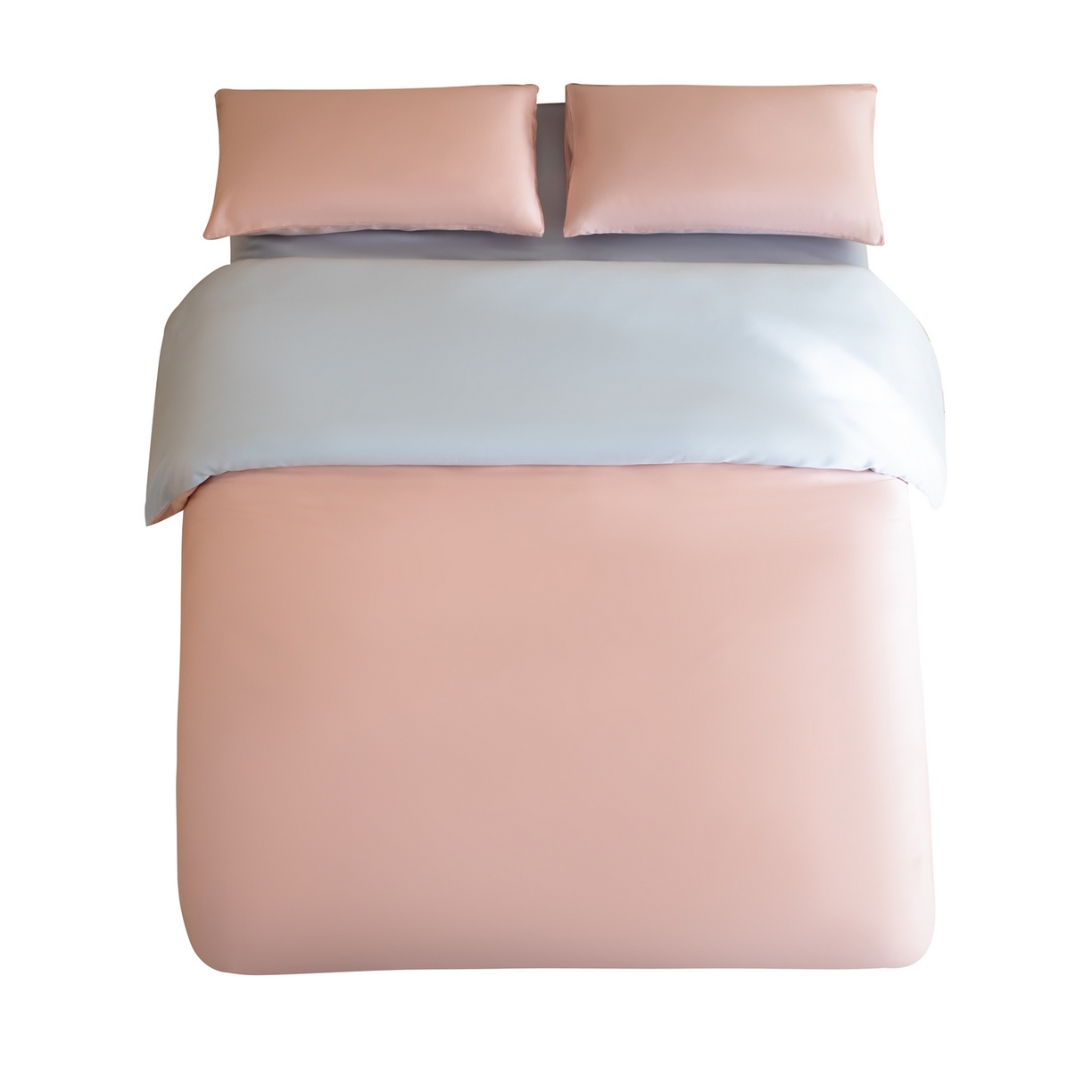 91家纺网 家纺一手货源 找家纺 眠博士 2026新款60S天丝莱赛尔纯色四件套 60S天丝套件-云朵粉+蓝