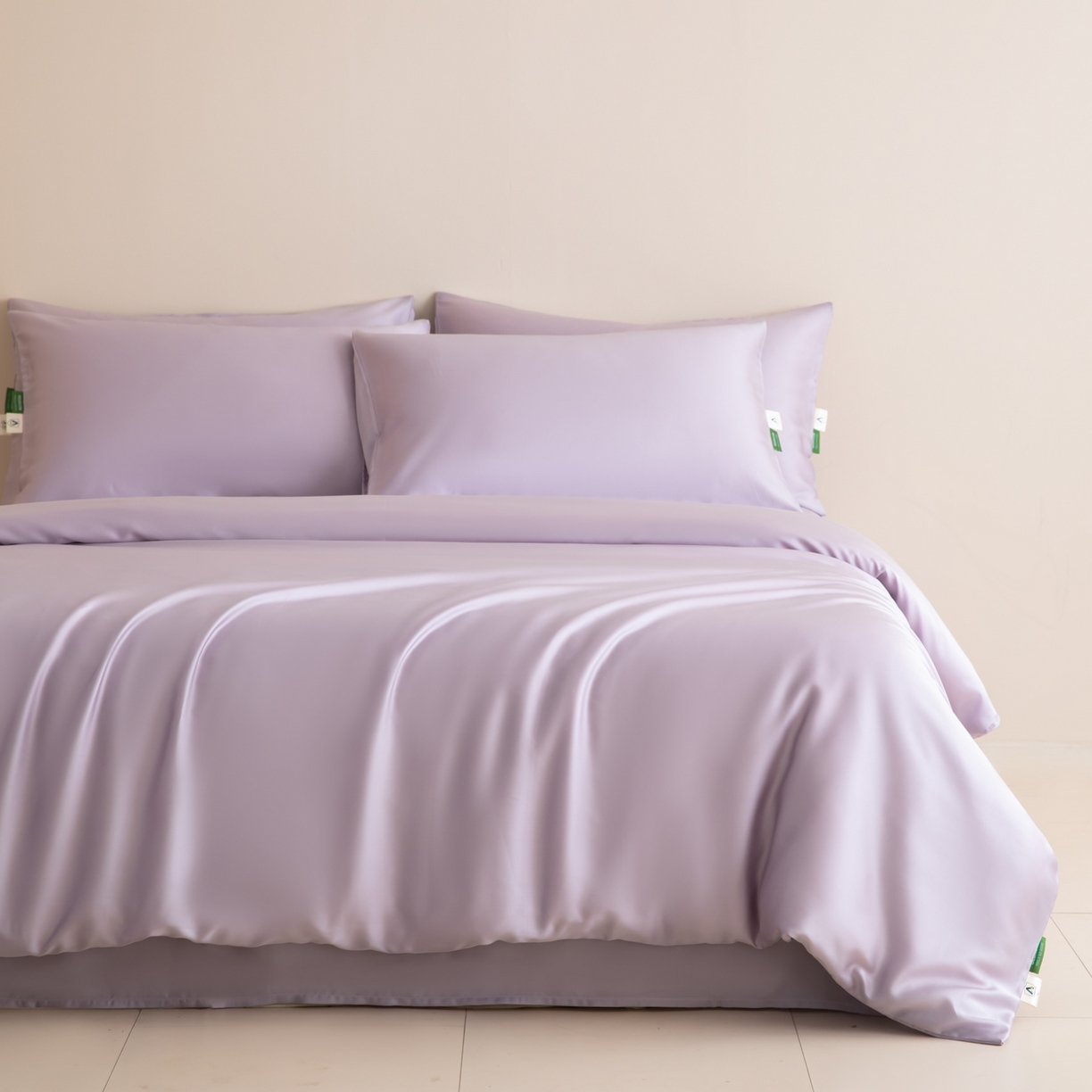 91家纺网 家纺一手货源 找家纺 眠博士 2026新款60S天丝莱赛尔纯色四件套 60S天丝套件-迷香紫
