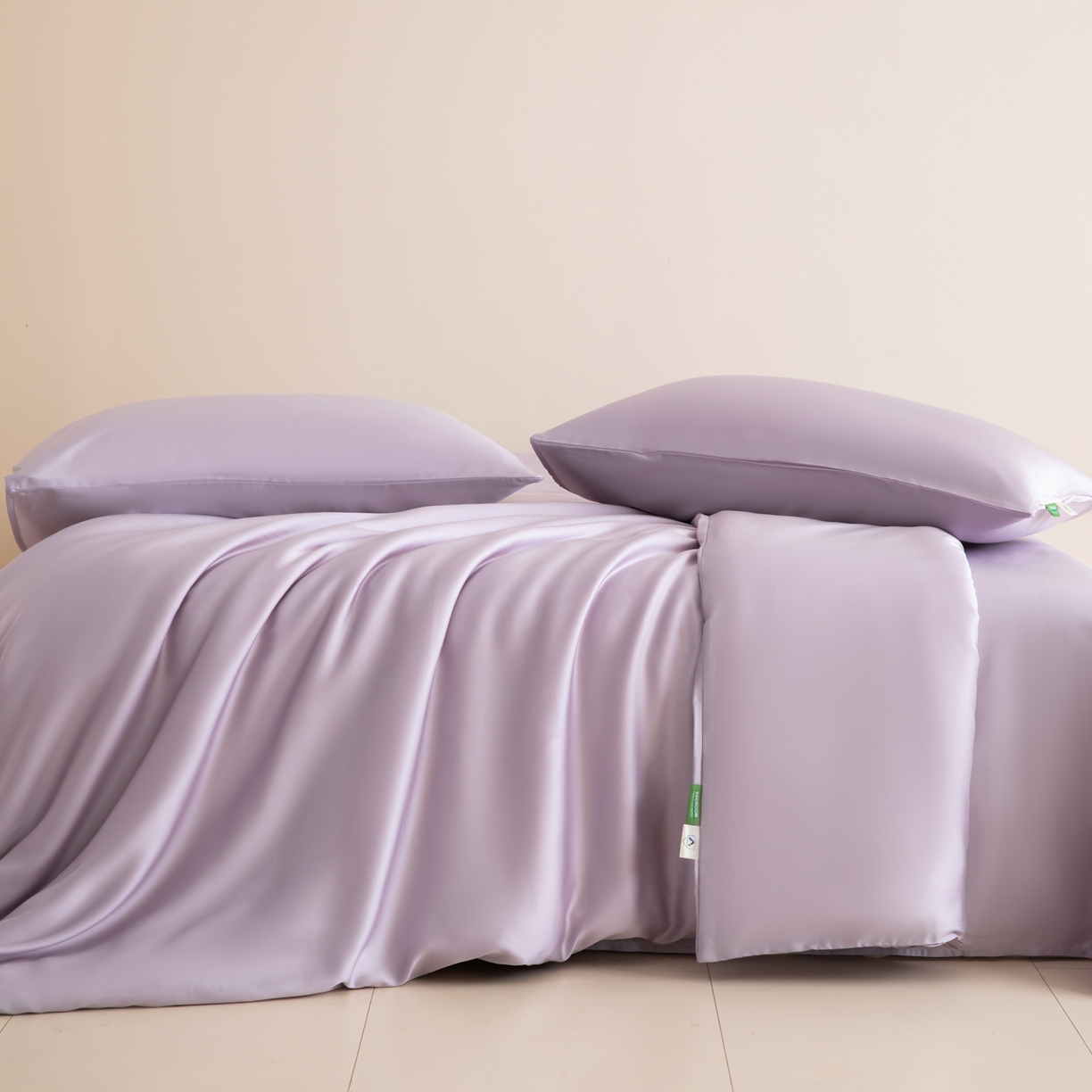 91家纺网 家纺一手货源 找家纺 眠博士 2026新款60S天丝莱赛尔纯色四件套 60S天丝套件-迷香紫
