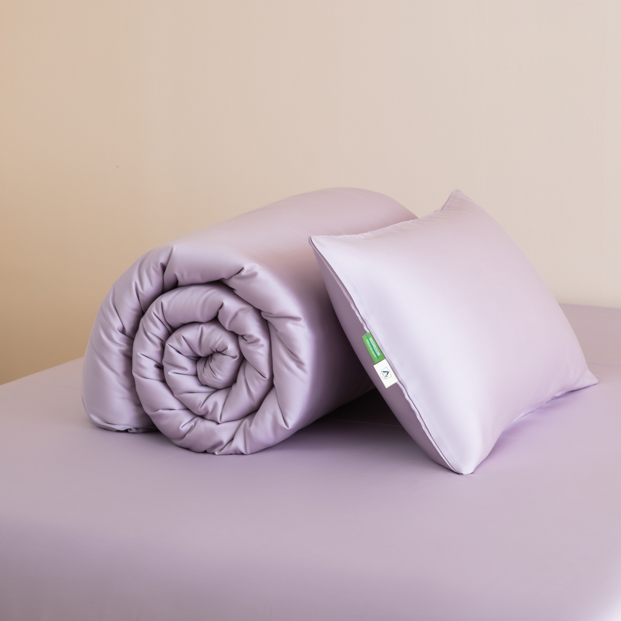 91家纺网 家纺一手货源 找家纺 眠博士 2026新款60S天丝莱赛尔纯色四件套 60S天丝套件-迷香紫