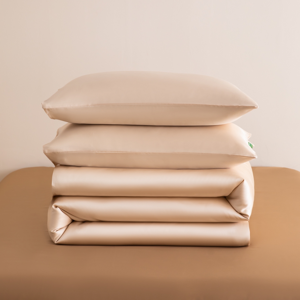 91家纺网 家纺一手货源 找家纺 眠博士 2026新款60S天丝莱赛尔纯色四件套 60S天丝套件-浅茶色+咖