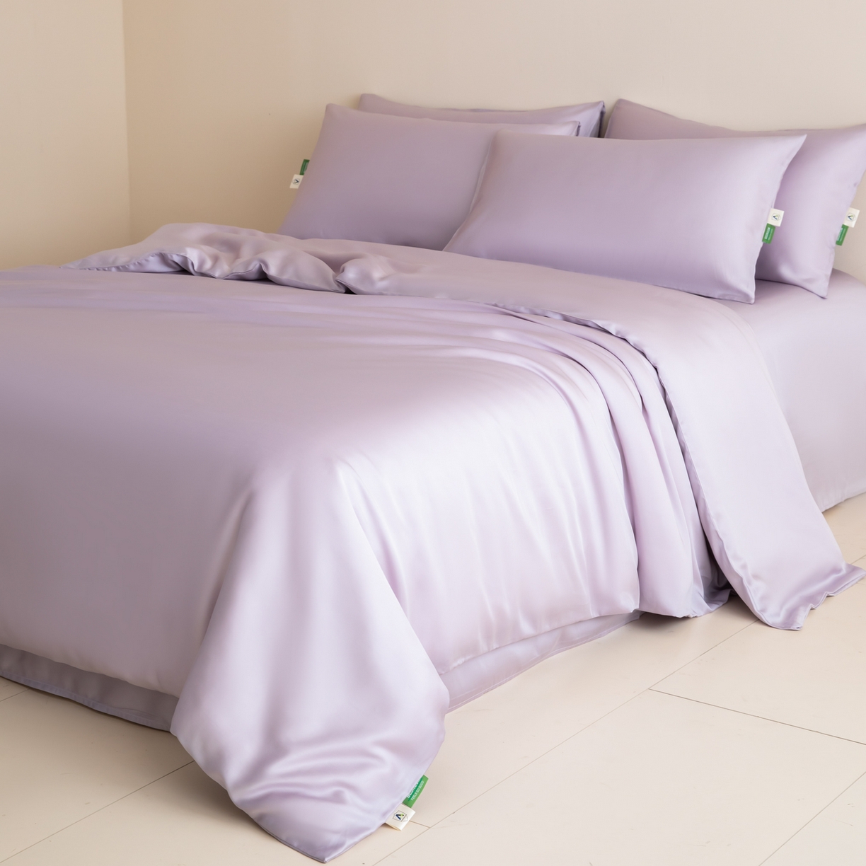91家纺网 家纺一手货源 找家纺 眠博士 2026新款60S天丝莱赛尔纯色四件套 60S天丝套件-迷香紫