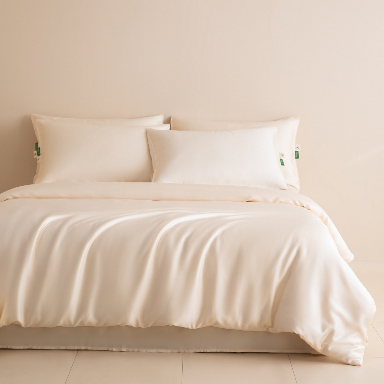 91家纺网 家纺一手货源 找家纺 眠博士 2026新款60S天丝莱赛尔纯色四件套 60S天丝套件-云朵白