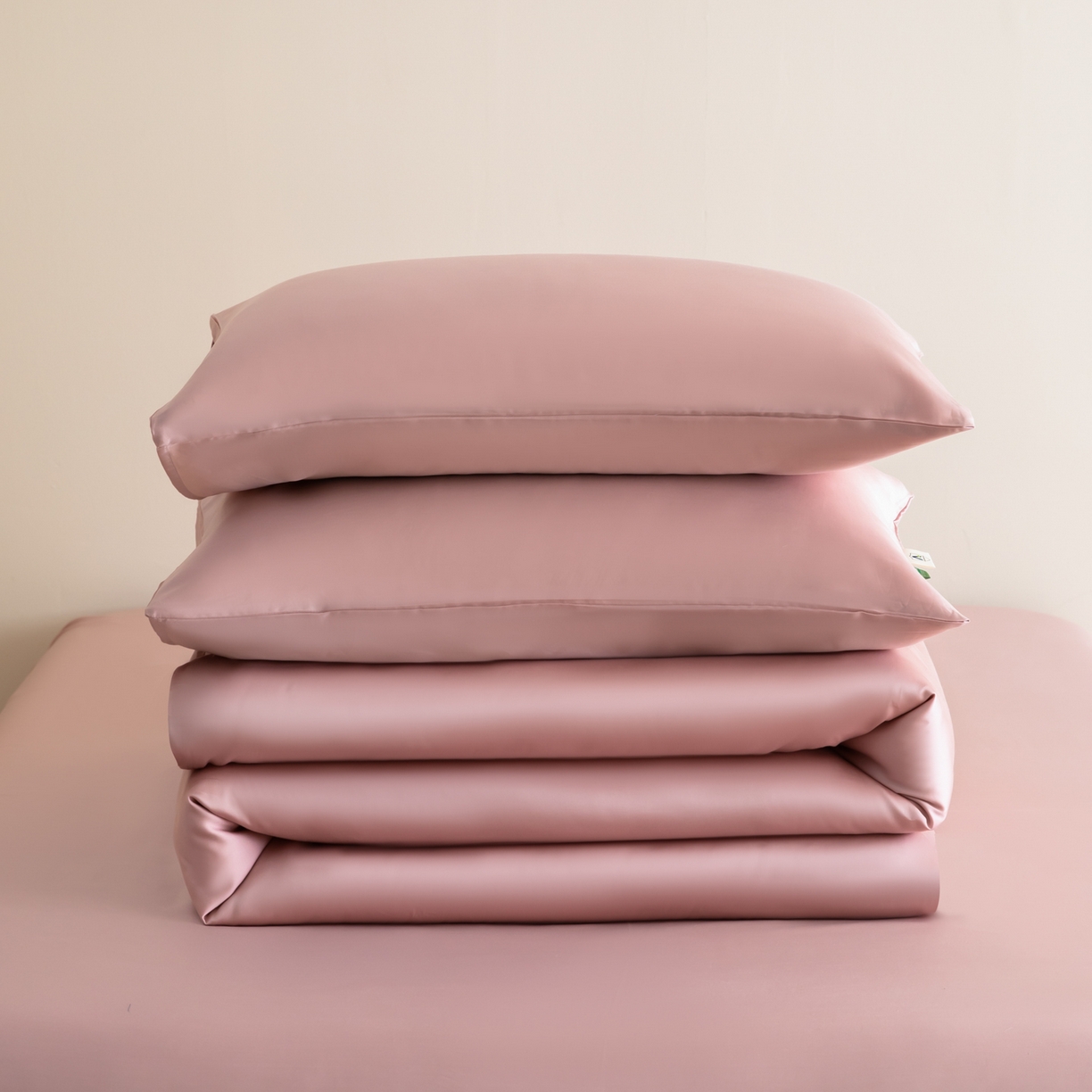 91家纺网 家纺一手货源 找家纺 眠博士 2026新款60S天丝莱赛尔纯色四件套 60S天丝套件-藕粉