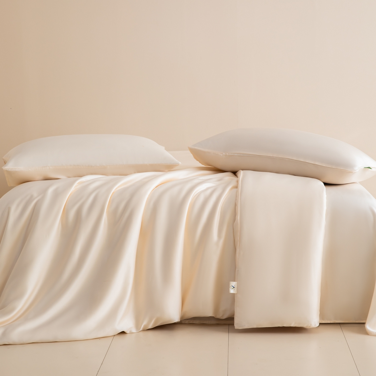 91家纺网 家纺一手货源 找家纺 眠博士 2026新款60S天丝莱赛尔纯色四件套 60S天丝套件-云朵白