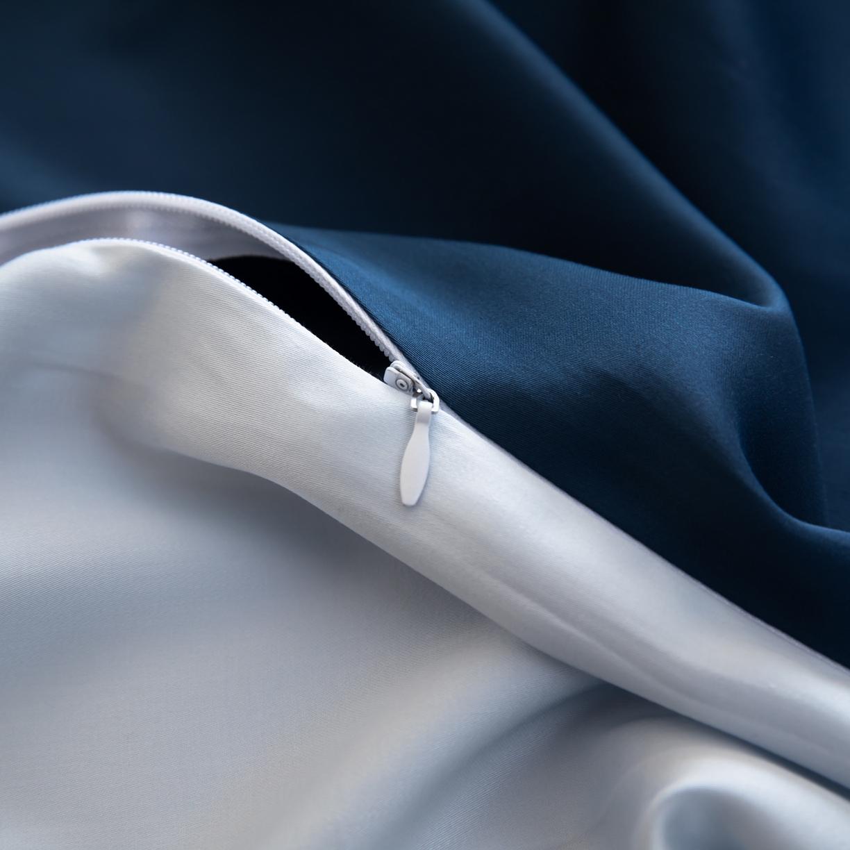 91家纺网 家纺一手货源 找家纺 眠博士 2026新款60S天丝莱赛尔纯色四件套 60S天丝套件-米亚蓝+蓝